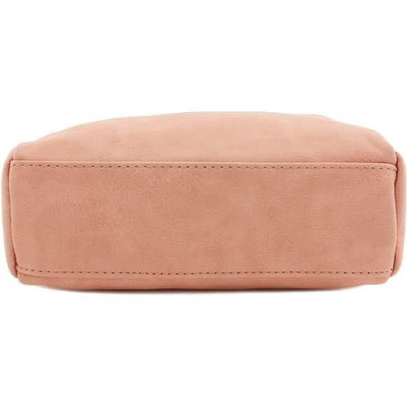 Cute Pink Womens Vegan Leather Triple Zip Small Crossbody Bag - Picture 3 of 6